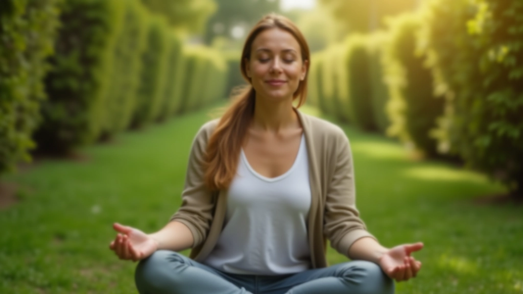 Pessoa em posição de meditação em ambiente tranquilo com luz natural suave
